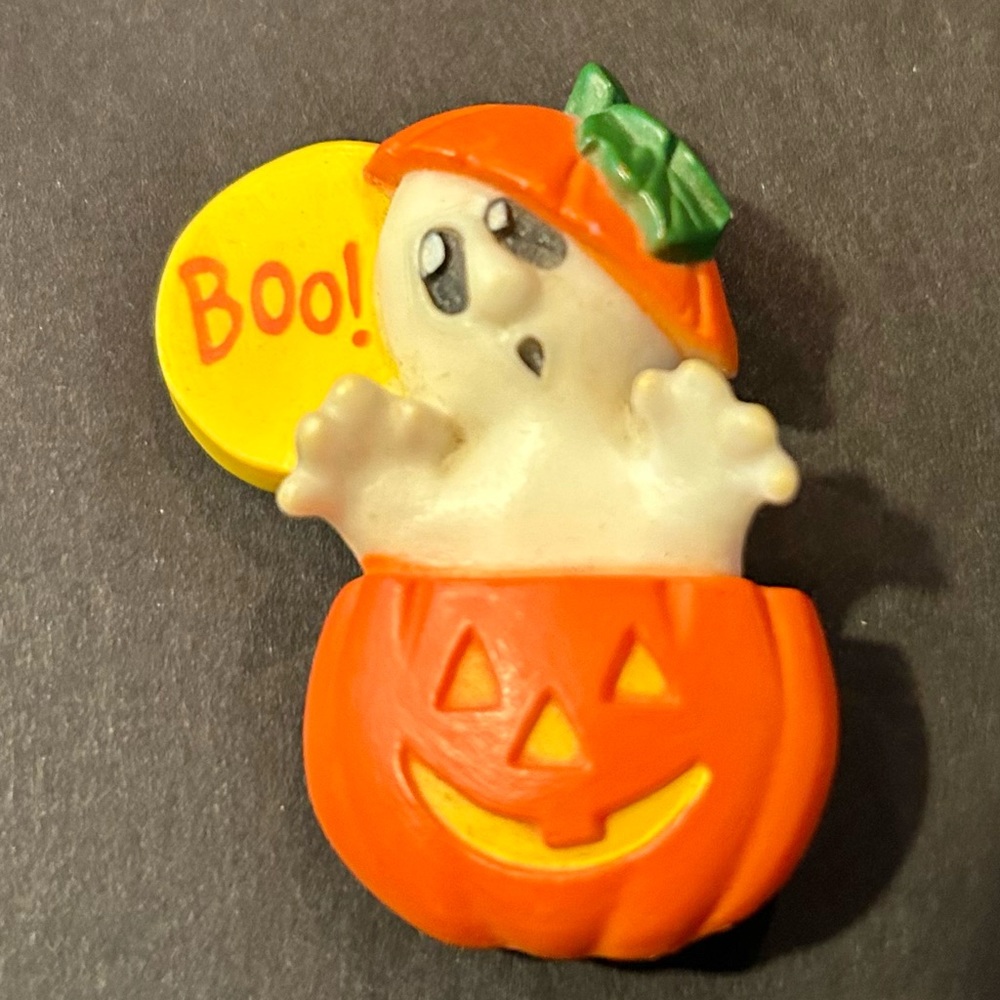 Vintage Halloween Ghost Pumpkin Boo Pin Hallmark